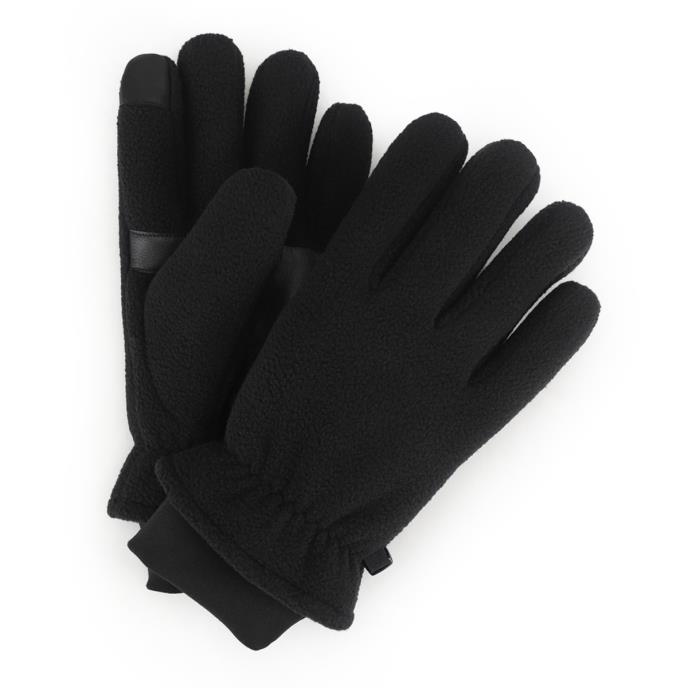 Isotoner® Mens Fleece Glove Black Extra Image 1